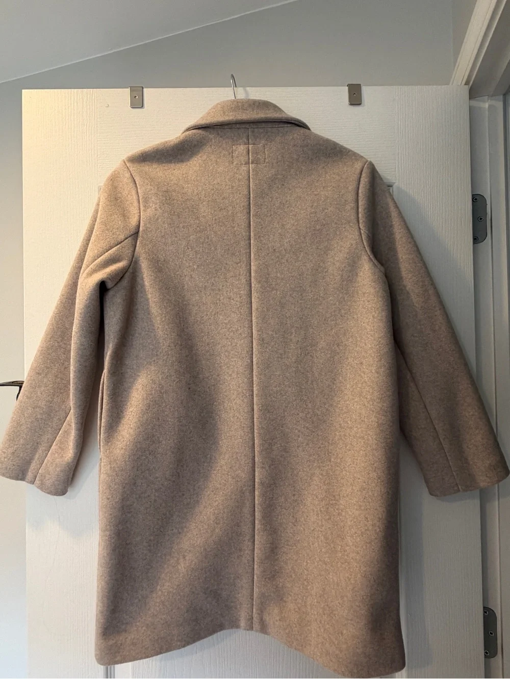 Zara kids Beige Single-Breasted Wool-Blend Pea Coat